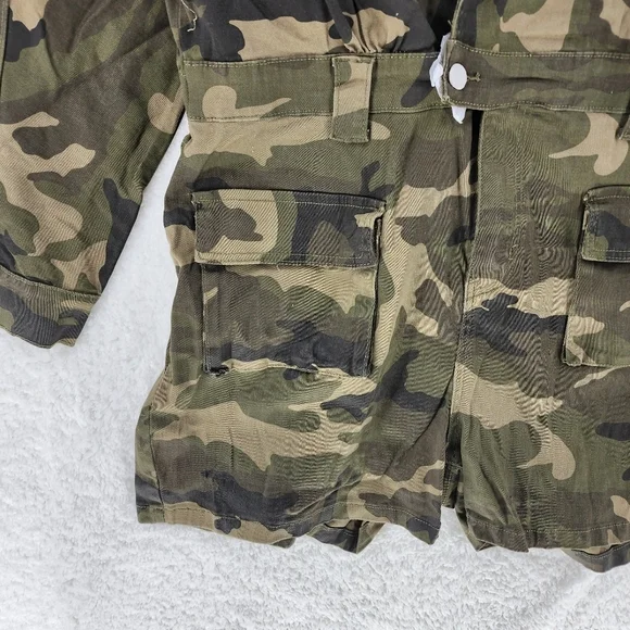 Swank Women's Plus Commander Camo Long Sleeve Romper- 1X - Picture 5 of 6